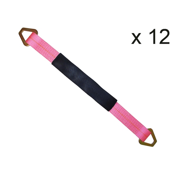 2" x 21" Axle Straps w/ Sleeve & D Rings, WLL: 3, 333 lbs., PK12